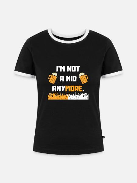 Volljährigkeit - Frauen Kontrast-T-Shirt - Schwarz/Weiß
