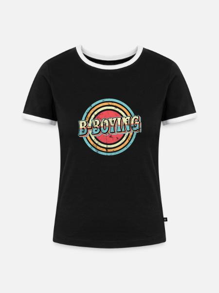 B-Boying Breakdance Retro - Frauen Kontrast-T-Shirt - Schwarz/Weiß