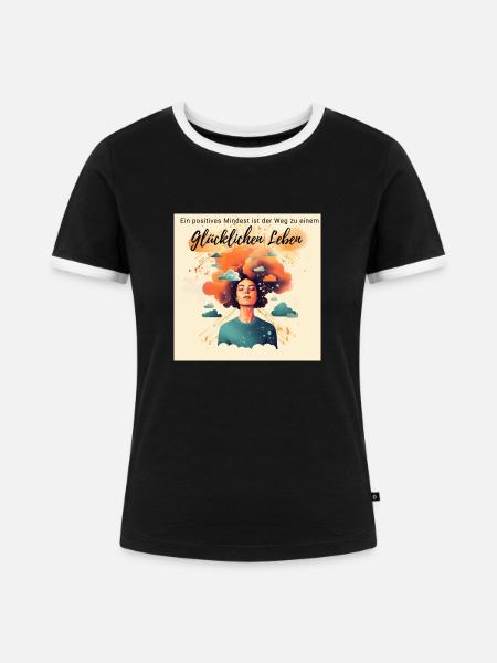 Positives Mindset - Frauen Kontrast-T-Shirt - Schwarz/Weiß