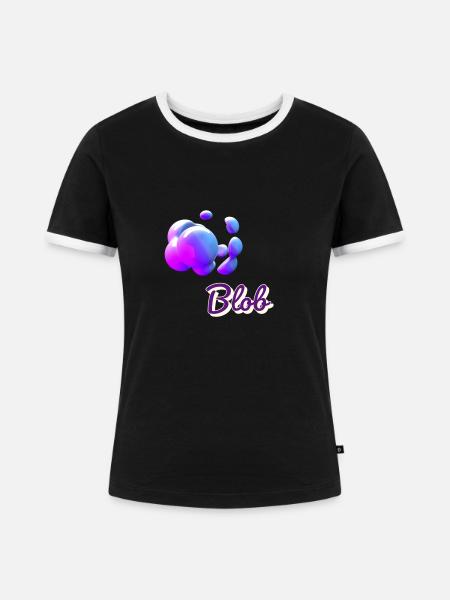 Blob - Frauen Kontrast-T-Shirt - Schwarz/Weiß