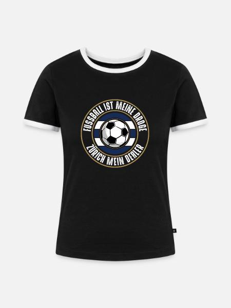 Züri - Frauen Kontrast-T-Shirt - Schwarz/Weiß