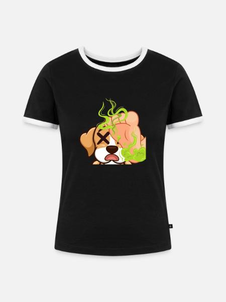 McDevs Stinkefuss - Frauen Kontrast-T-Shirt - Schwarz/Weiß