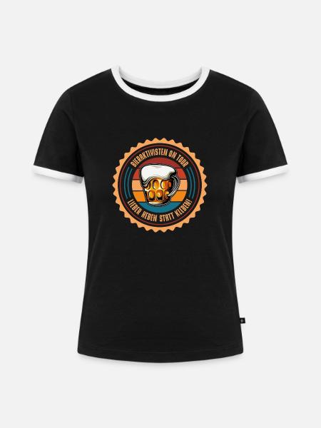 Bieraktivisten - Frauen Kontrast-T-Shirt - Schwarz/Weiß