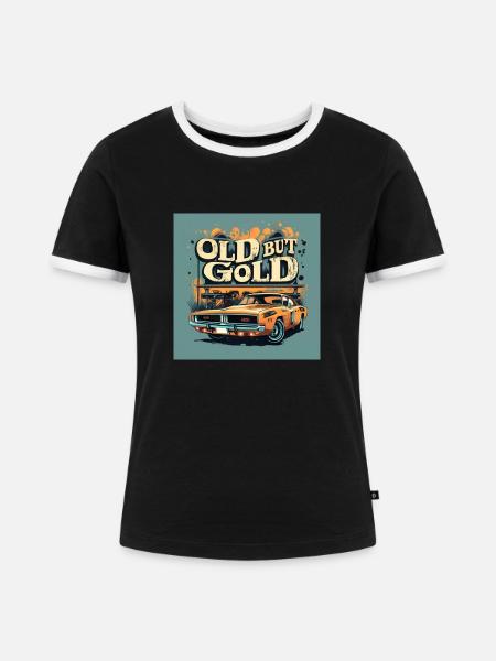 Old but gold - Frauen Kontrast-T-Shirt - Schwarz/Weiß
