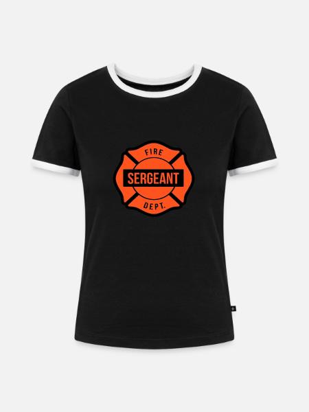 Feuerwehr Sergeant - Frauen Kontrast-T-Shirt - Schwarz/Weiß