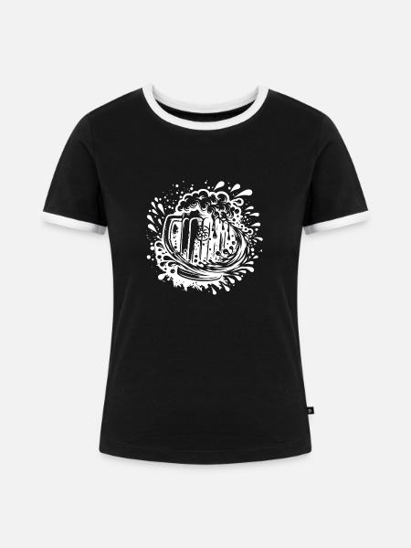 Bierkrug Hopfen und Malz - Frauen Kontrast-T-Shirt - Schwarz/Weiß