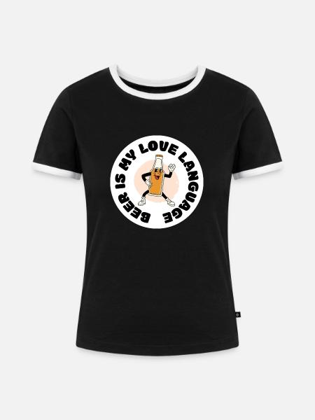 Bier ist meine Liebessprache - Frauen Kontrast-T-Shirt - Schwarz/Weiß