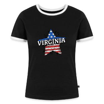 Virginia - USA - United States of America - Frauen Kontrast-T-Shirt - Schwarz/Weiß - Vorne - Selfina (174cm)