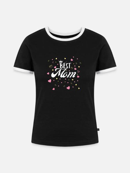 Beste Mama - Frauen Kontrast-T-Shirt - Schwarz/Weiß