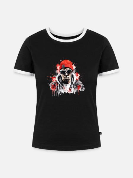 Rapper Graffiti - Frauen Kontrast-T-Shirt - Schwarz/Weiß