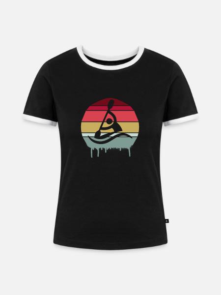 Rowing Retro - Frauen Kontrast-T-Shirt - Schwarz/Weiß