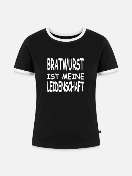 Bratwurst - Frauen Kontrast-T-Shirt - Schwarz/Weiß