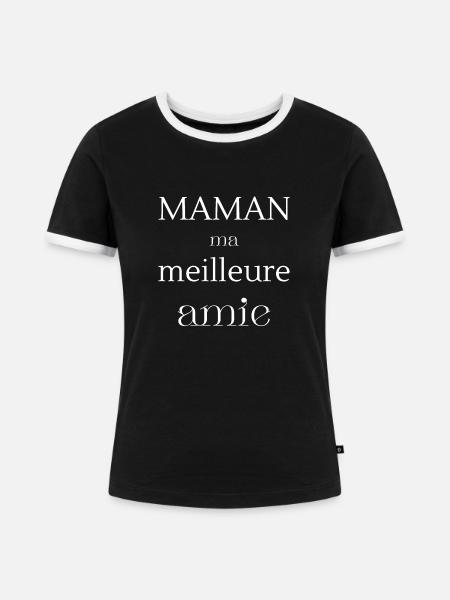 Mama, meine beste Freundin - Frauen Kontrast-T-Shirt - Schwarz/Weiß