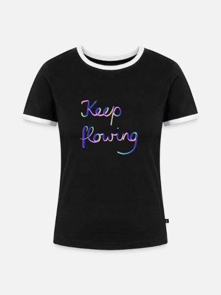 Keep flowing - Frauen Kontrast-T-Shirt - Schwarz/Weiß
