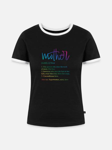 Mother - Frauen Kontrast-T-Shirt - Schwarz/Weiß