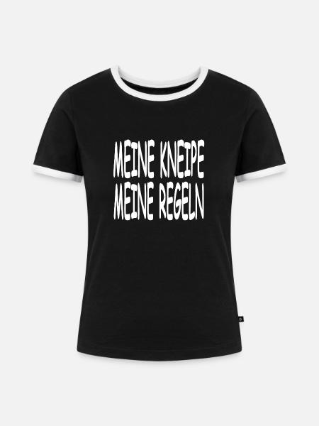 Kneipe - Frauen Kontrast-T-Shirt - Schwarz/Weiß