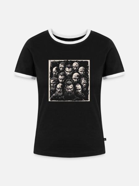 Barbarenhorde - Frauen Kontrast-T-Shirt - Schwarz/Weiß