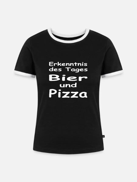 Bier - Frauen Kontrast-T-Shirt - Schwarz/Weiß