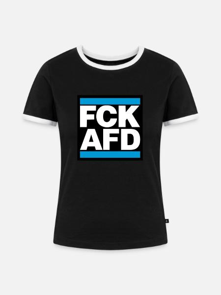FCK AFD blue capitals - Frauen Kontrast-T-Shirt - Schwarz/Weiß