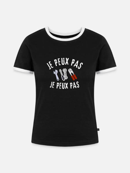 Ich kann nicht DIY - Frauen Kontrast-T-Shirt - Schwarz/Weiß