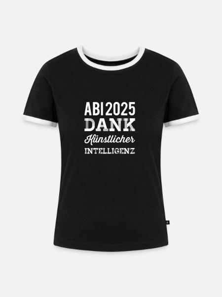 ABI Shirt - Frauen Kontrast-T-Shirt - Schwarz/Weiß