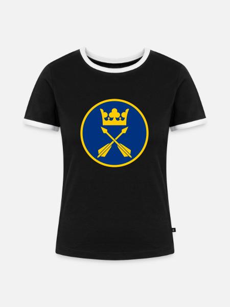 Luftwaffe von Dalarna - Frauen Kontrast-T-Shirt - Schwarz/Weiß
