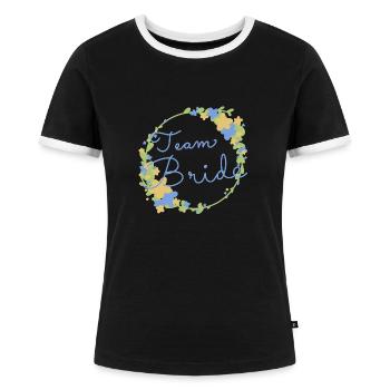 Team Bride /Team Braut - Frauen Kontrast-T-Shirt - Schwarz/Weiß - Vorne - Selfina (174cm)