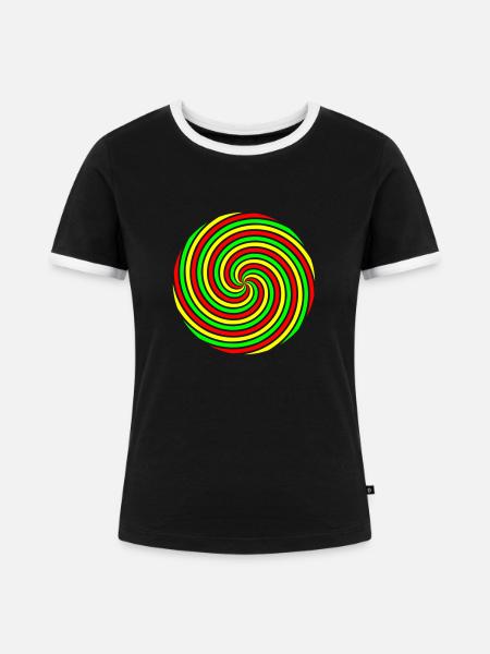 psy_spiral_2 - Frauen Kontrast-T-Shirt - Schwarz/Weiß