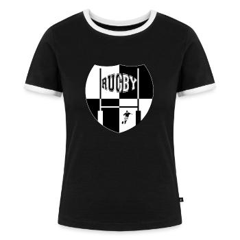 rugby - Frauen Kontrast-T-Shirt - Schwarz/Weiß - Vorne - Selfina (174cm)