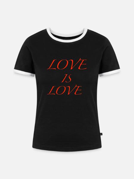 love - Frauen Kontrast-T-Shirt - Schwarz/Weiß