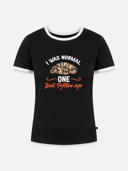 Ball Python Schlange Königspython - Frauen Kontrast-T-Shirt - Schwarz/Weiß