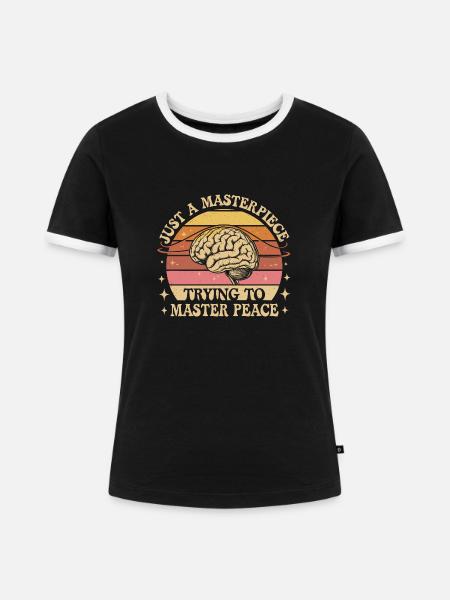 Wachstum durch innere Ruhe - Frauen Kontrast-T-Shirt - Schwarz/Weiß