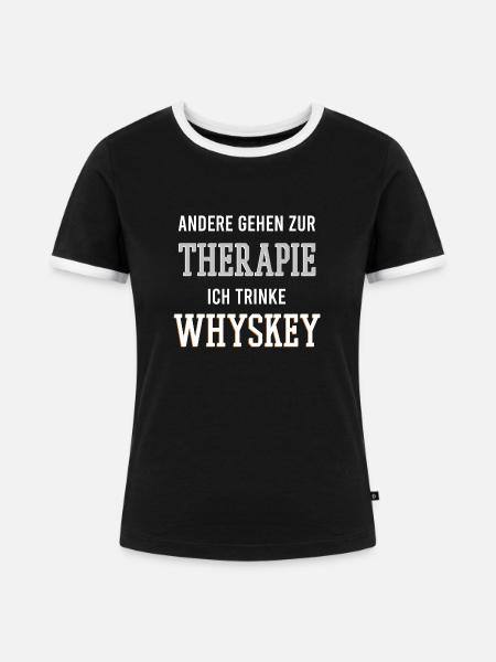 Whiskey - Frauen Kontrast-T-Shirt - Schwarz/Weiß