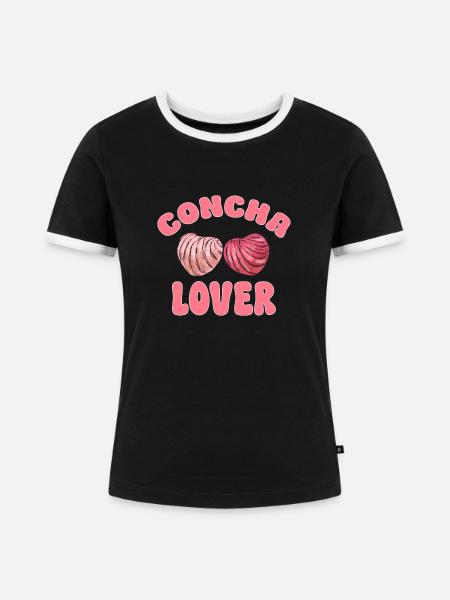 Concha Hispanic Mexikanisch Pan Dulce - Frauen Kontrast-T-Shirt - Schwarz/Weiß