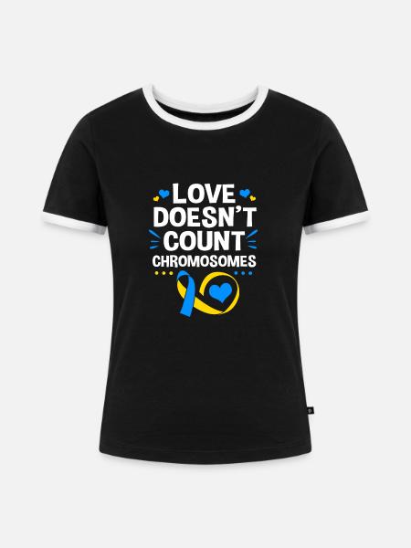Down Syndrom - Frauen Kontrast-T-Shirt - Schwarz/Weiß