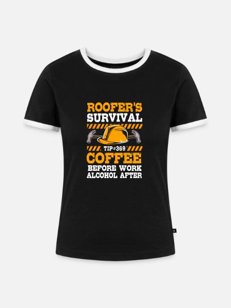 Bauarbeiter Baustelle - Frauen Kontrast-T-Shirt - Schwarz/Weiß