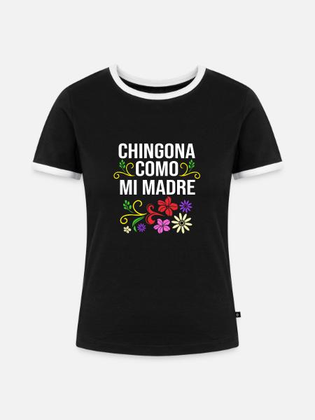 Latina Mutter Latino - Frauen Kontrast-T-Shirt - Schwarz/Weiß