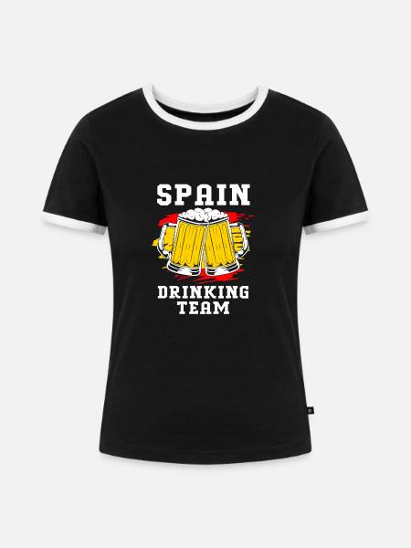Spanien - Frauen Kontrast-T-Shirt - Schwarz/Weiß