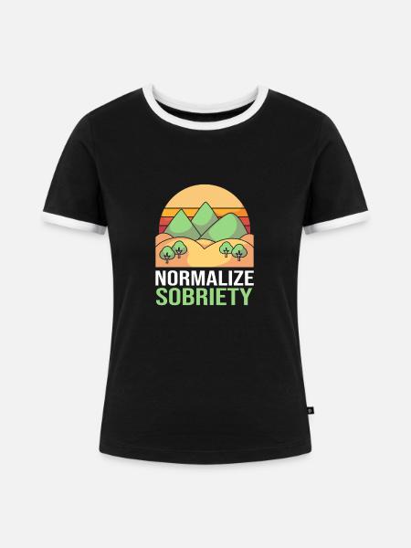 Drogenfrei Sucht Süchtig - Frauen Kontrast-T-Shirt - Schwarz/Weiß