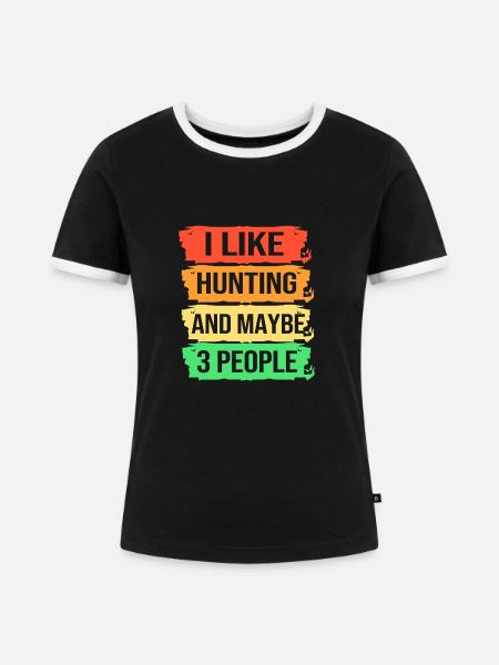 Jäger Jagen - Frauen Kontrast-T-Shirt - Schwarz/Weiß