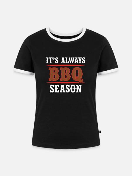 BBQ BBQ - Frauen Kontrast-T-Shirt - Schwarz/Weiß