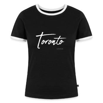Toronto Canada - Frauen Kontrast-T-Shirt - Schwarz/Weiß - Vorne - Selfina (174cm)