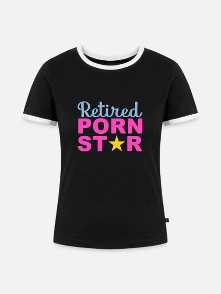Retired Porn Star - Frauen Kontrast-T-Shirt - Schwarz/Weiß