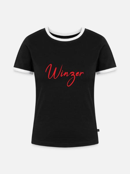 Winzer - Frauen Kontrast-T-Shirt - Schwarz/Weiß