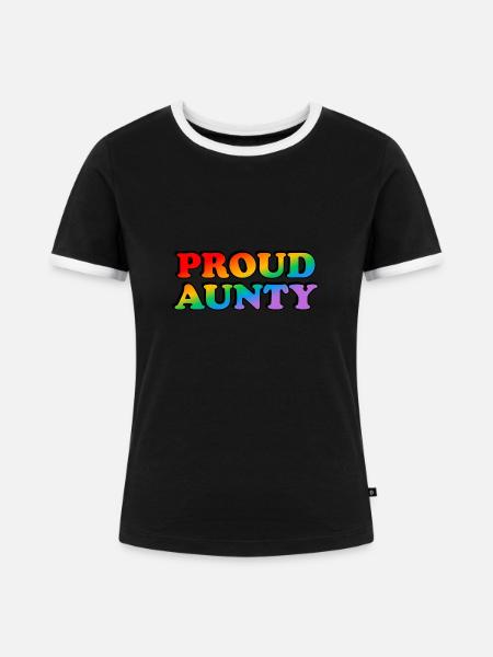 Stolze Tante - Frauen Kontrast-T-Shirt - Schwarz/Weiß