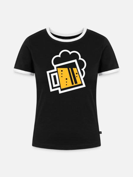 XBayrischer Bierkrug (Bier / Maßkrug) - Frauen Kontrast-T-Shirt - Schwarz/Weiß