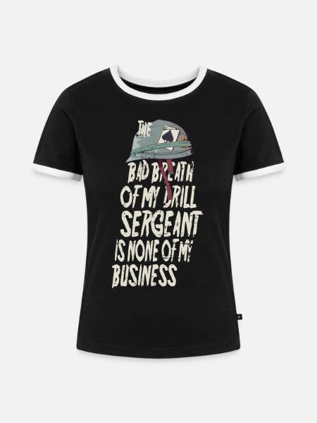 Drill Sergeant Mundgeruch - Frauen Kontrast-T-Shirt - Schwarz/Weiß