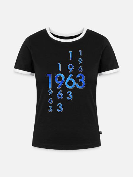 1963 Jahr - Frauen Kontrast-T-Shirt - Schwarz/Weiß