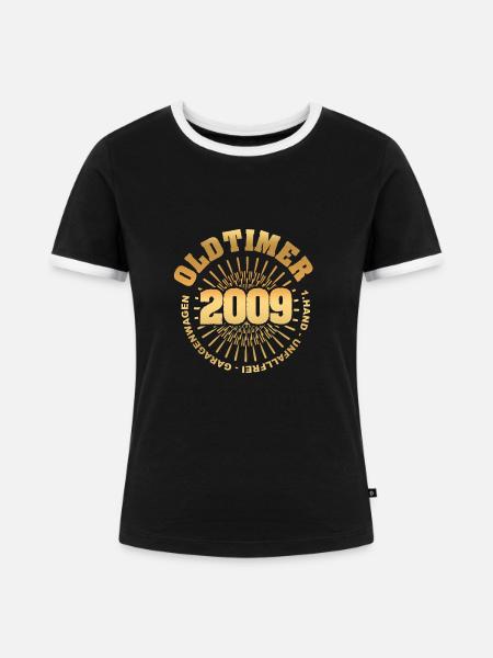 Spruch 2009 - Frauen Kontrast-T-Shirt - Schwarz/Weiß