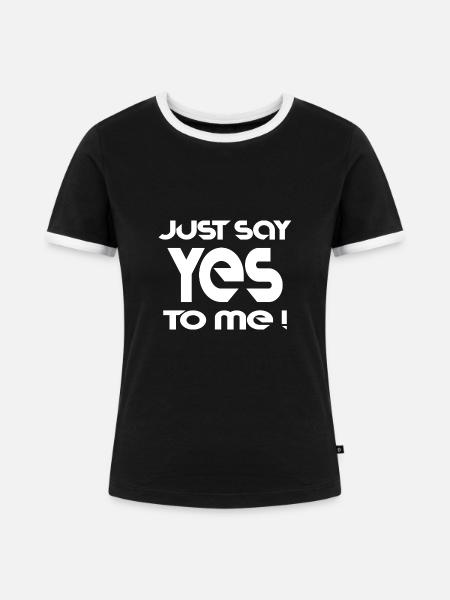Spruch Text Slogan cool - Frauen Kontrast-T-Shirt - Schwarz/Weiß